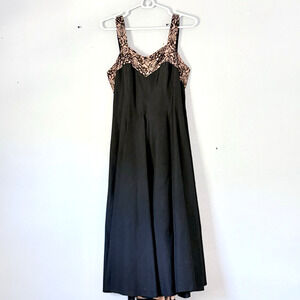 Lilli Diamond of California Cocktail Dress XS / Small 1950s Black Lace VINTAGE